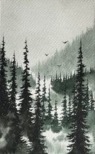 Load image into Gallery viewer, ‘Mist Through the Pines’ Original Watercolour