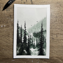 Load image into Gallery viewer, ‘Mist Through the Pines’ Original Watercolour
